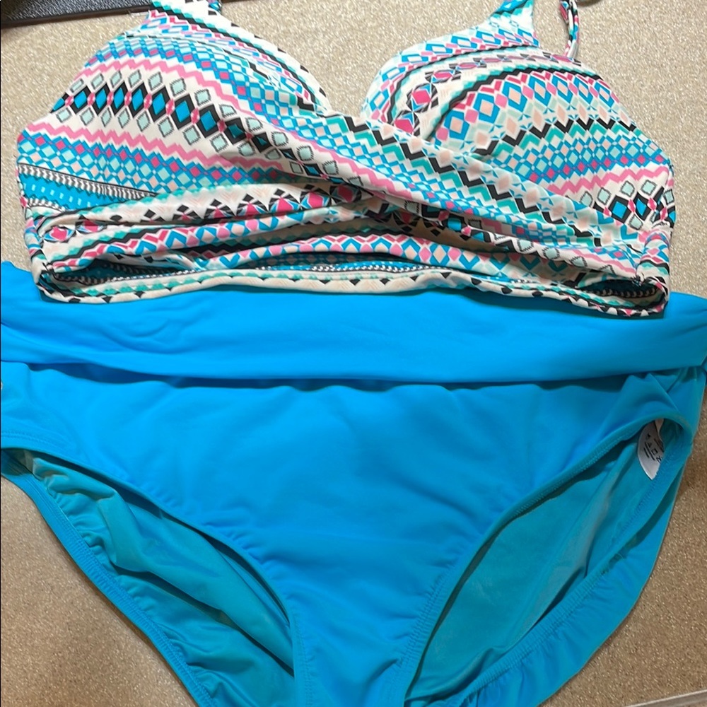Patterned Blue Women's Swimsuit